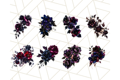 Metallic Gothic Flower PNG, Dark Fantasy Bouquet Clipart Product Image 6
