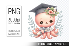 Graduation Animals Clipart PNG Bundle, High Quality PNG File Product Image 3