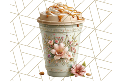 Pastel Coffee Mug Clipart PNG, Latte Iced Coffee Tea Cups Product Image 2