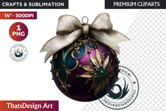 Christmas Jewel Baubles Clipart | Elegant Holiday Ornaments Product Image 1