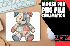 Joyful Mouse Mat Design PNG, Cute Bear Product Image 1