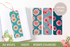 Cartoon Flowers Bookmark Designs, Blue Bookmarks Product Image 1