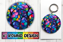 PNG Wrap: Colorful Stained Glass Tree Design Product Image 1