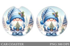 Christmas Gnome Car Coaster. Christmas Car Coaster Design Product Image 1