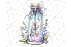 Gothic Fairy & Potion Clipart, Dark Fantasy PNG Printable Product Image 2