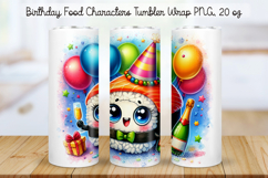 Birthday Food Character Tumbler Wrap PNG 20 oz Product Image 1