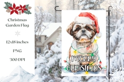 Cartoon Christmas Dog Garden Flag PNG, Kids Garden Flag Product Image 1