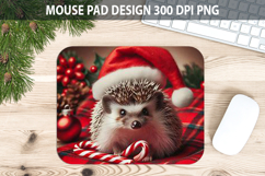 Christmas Hedgehog Pad Sublimation - Animal PNG Design Product Image 1