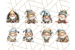 Watercolor Winter Gnome Clipart, Cute Gnome Christmas PNG Product Image 6