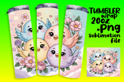 Amazing 20oz Tumbler Wrap Download , Birds Product Image 1