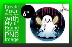 Artistic Keychain Round Design PNG , Halloween Product Image 1