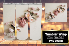 STYLISH 20oz Sublimation Design , 3D Heart Product Image 1