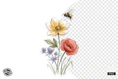 Summer Wildflowers &amp; Bird &amp; Insect Clipart - Houseplant PNG Product Image 1
