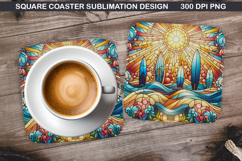 Summer Coaster Sublimation, Summer Coaster PNG Design Product Image 1