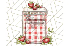 Cottagecore Strawberry Kitchen PNG Clipart, Retro Fruit Png Product Image 2