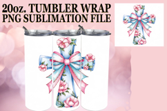 Happy Vibes 20oz tumbler wrap, Flower Cross Product Image 1
