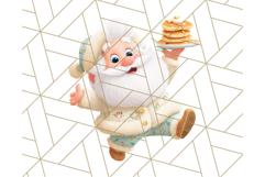 Santa’s Pajama Day Clipart, Cute Christmas Bedtime PNG Product Image 2