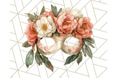 Vintage Garden Masquerade Floral Eye Mask PNG Clipart Product Image 2