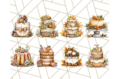 Fall Cake Clipart PNG, Autumn Cakes With Pumpkins Product Image 6