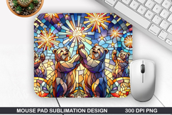 Bear Mouse Pad Sublimation, 4th Of July Mouse Pad PNG Design Product Image 1