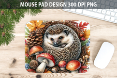 Watercolor Hedgehogs Mouse pad Sublimation - Animal PNG Product Image 1
