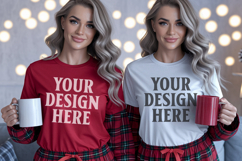 Gildan 18000 Sweatshirt Couples Sweatshirt Mockup Product Image 1