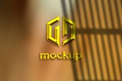Gold Logo Mockup With Window Sunlight Effect Product Image 1