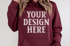 Maroon Gildan 18500 Hoodie Sweatshirt Mockup, Unisex Product Image 1