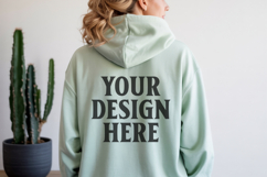 Mint Gildan 18500 Hoodie Sweatshirt Mockup, Unisex Hoodie Product Image 1