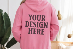 pink Gildan 18500 Hoodie Mockup, Unisex Sweatshirt Mockup Product Image 1