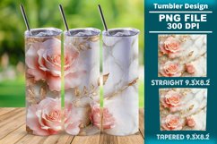 3D Rose Tumbler 20oz skinny wrap design, Tumbler design Product Image 1