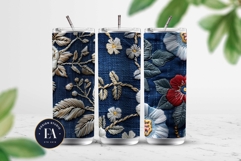 Embroidered Denim Digital Paper| Denim Pattern Product Image 2