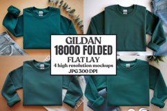 Gildan 18000 Sand Folded Flat Lay Mockups Product Image 1