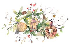 Christmas bouquet Watercolor png Product Image 1