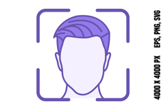Colored Face ID Icon Product Image 1