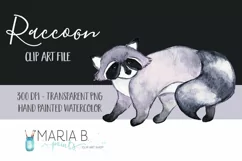 Raccoon Watercolor Clip Art PNG Product Image 1