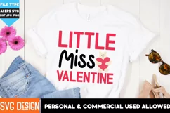 Valentine's Day SVG | Little Miss Valentine SVG Design Product Image 1