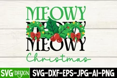 Meowy Christmas SVG Cut File, Meowy Christmas Sublimation Product Image 2