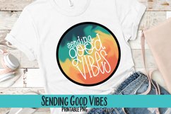 Sending Good Vibes Circle Sublimation PNG Product Image 1