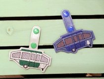 ITH Pop Up Camper Vinyl Key Fob or Bag Tag - Snap Tab Machine Embroidery Product Image 4