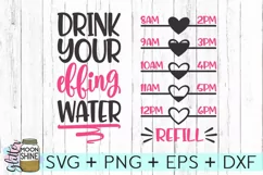Drink Your Effing Water Bottle Tracker SVG DXF PNG EPS Product Image 2