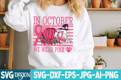 In October We Wear Pink SVG,Breast Cancer awareness SVG Product Image 4
