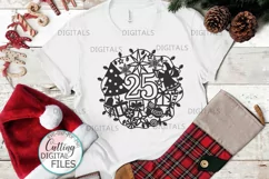 25 December Christmas Ornament round sign svg laser cut Product Image 5