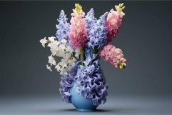 Picturesque Spring hyacinths floral plant vase. Generate Ai Product Image 1