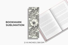 Black And White Floral Bookmark Sublimation Product Image 1