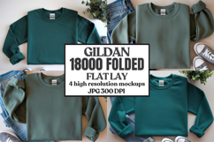 Gildan 18000 Sand Folded Flat Lay Mockups Product Image 1