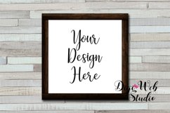 Wood Sign Mockup - Wood Frame on Colored Wood Shiplap Product Image 3