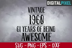 61st Birthday Svg, Vintage 1961 Svg, 61 Years Of Being Product Image 1