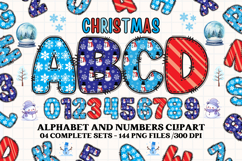 Christmas Alphabet png clipart, christmas letters doodle Product Image 1