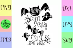 You can't scare me i'm a teacher svg, halloween svg Product Image 2